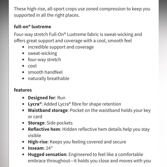 •Lululemon Athletica All The Right Places crop• - Picture 8 of 8